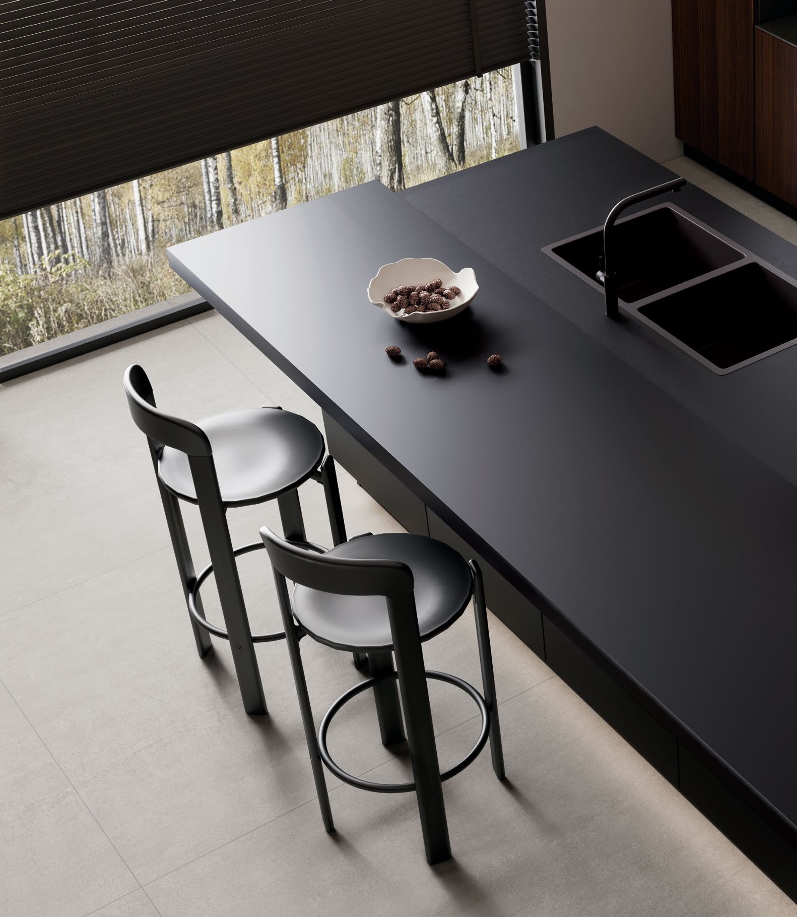 Black Stone sintered stone installed